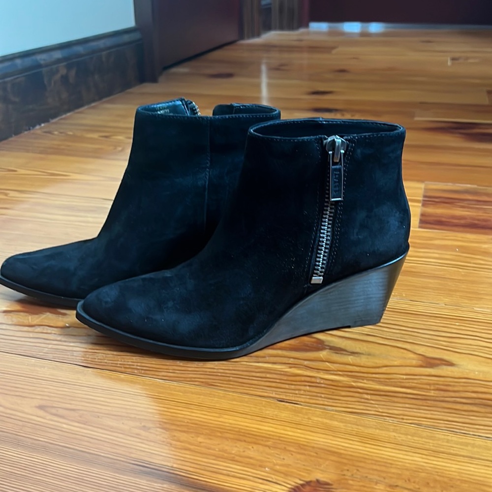 Black velvet booties - size 8.5
